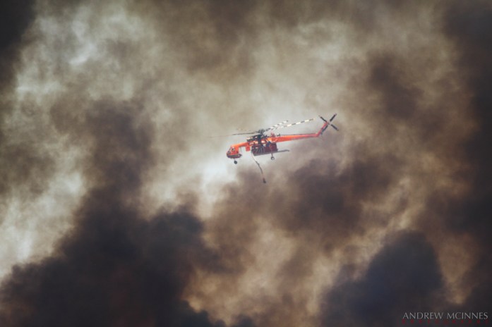 A bushfire rages at Banjup, Western Australia.