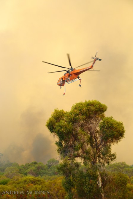 A bushfire rages at Banjup, Western Australia.